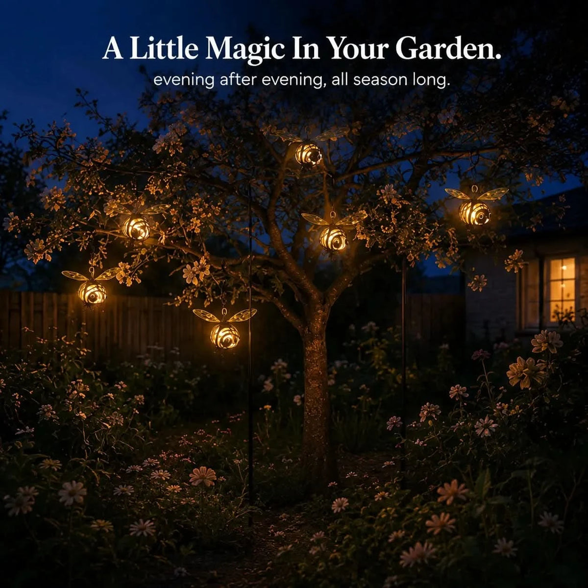 BEEAURA – Solar Hanging Bee Lamp for Garden Glow