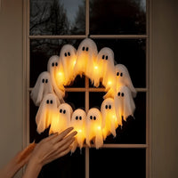 SPECTERRING – LED Ghost Wreath for Atmospheric Door Decor