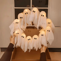 SPECTERRING – LED Ghost Wreath for Atmospheric Door Decor