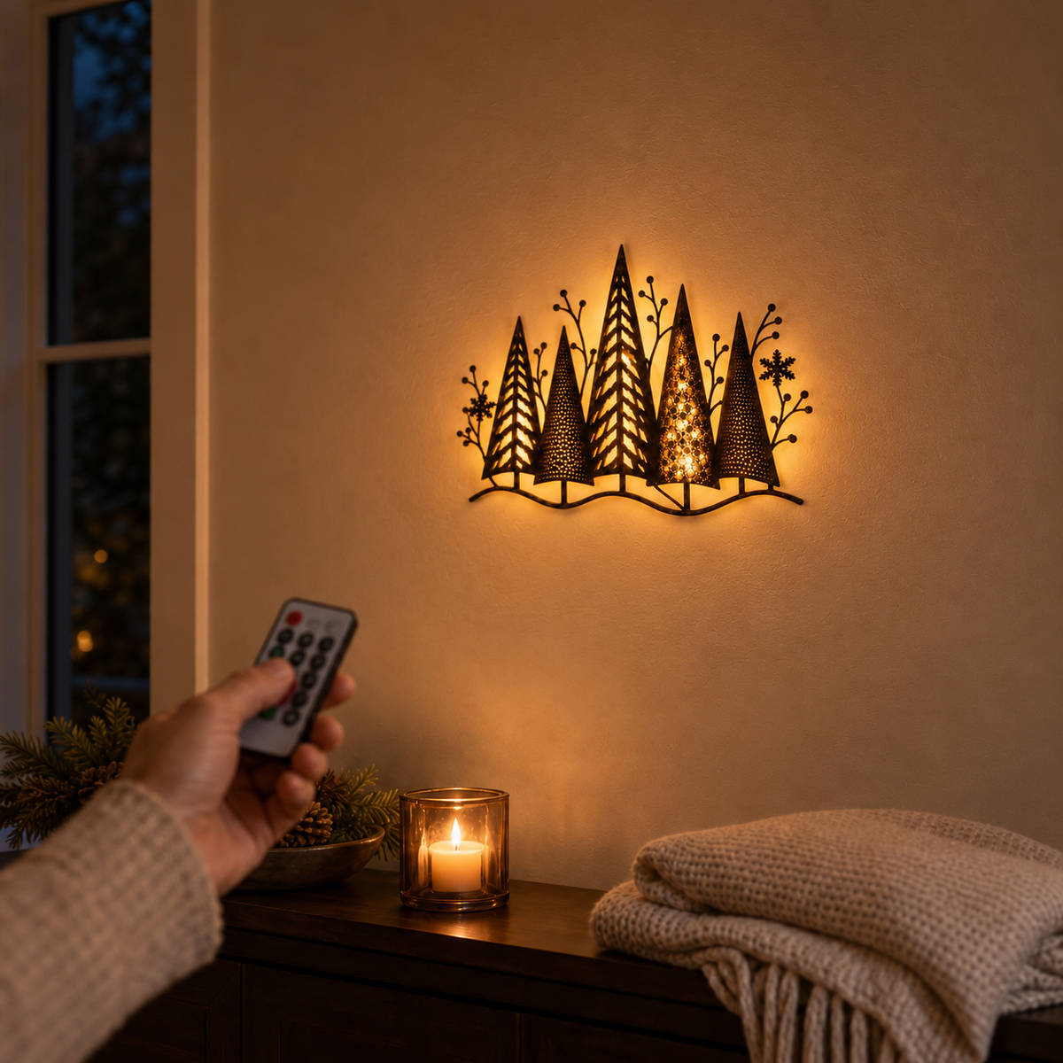 PINEGLOWERA – Forest-Inspired Wall Light for Warm Festive Illumination