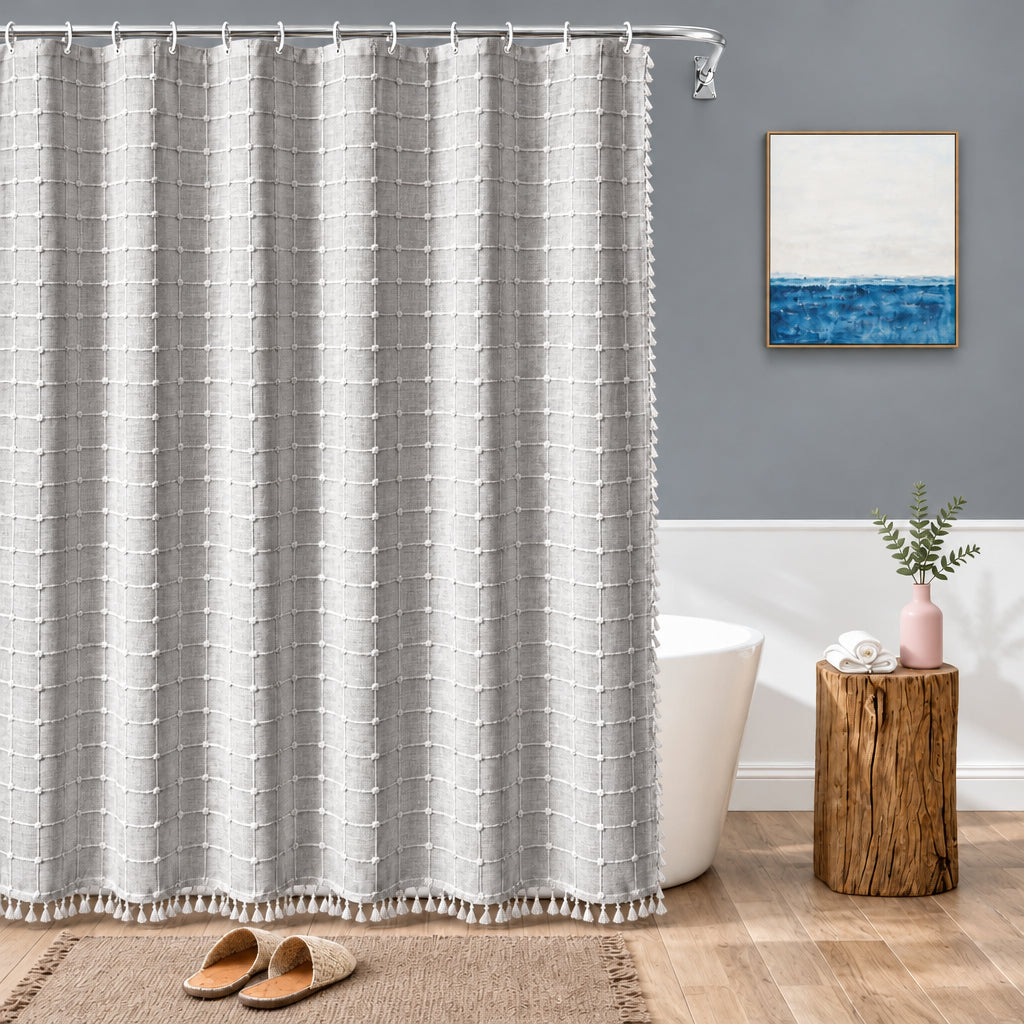 FRINGELLE – Decorative Shower Curtain for Refined Bathroom Charm