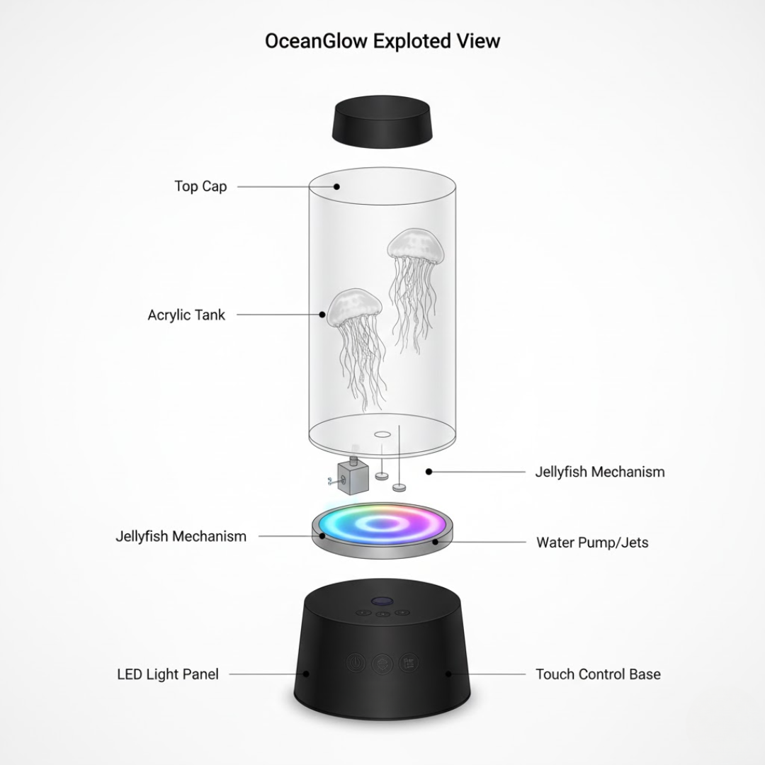 JELLYVORA – Jellyfish LED Lamp for Relaxing Ocean-Inspired Ambience