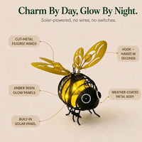 BEEAURA – Solar Hanging Bee Lamp for Garden Glow