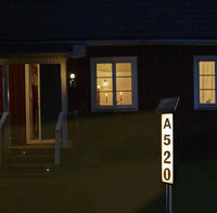 NIGHTBEACON – Solar House Address Sign for Evening Visibility