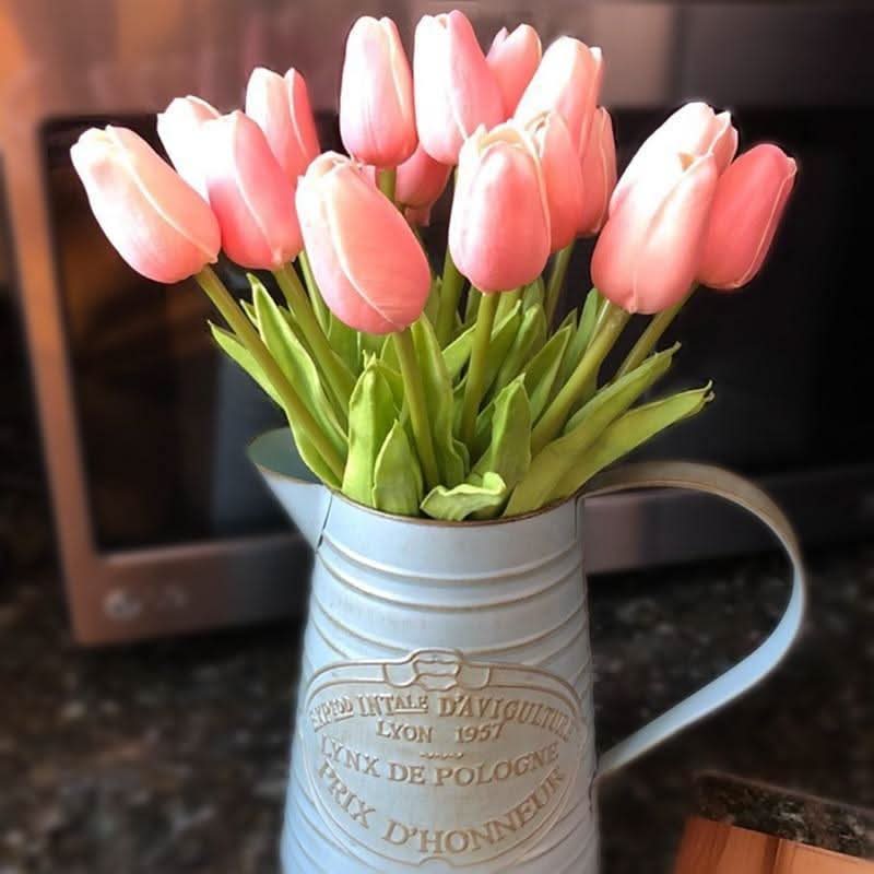 TULIPLUME – Composition florale artificielle pour une décoration de table élégante