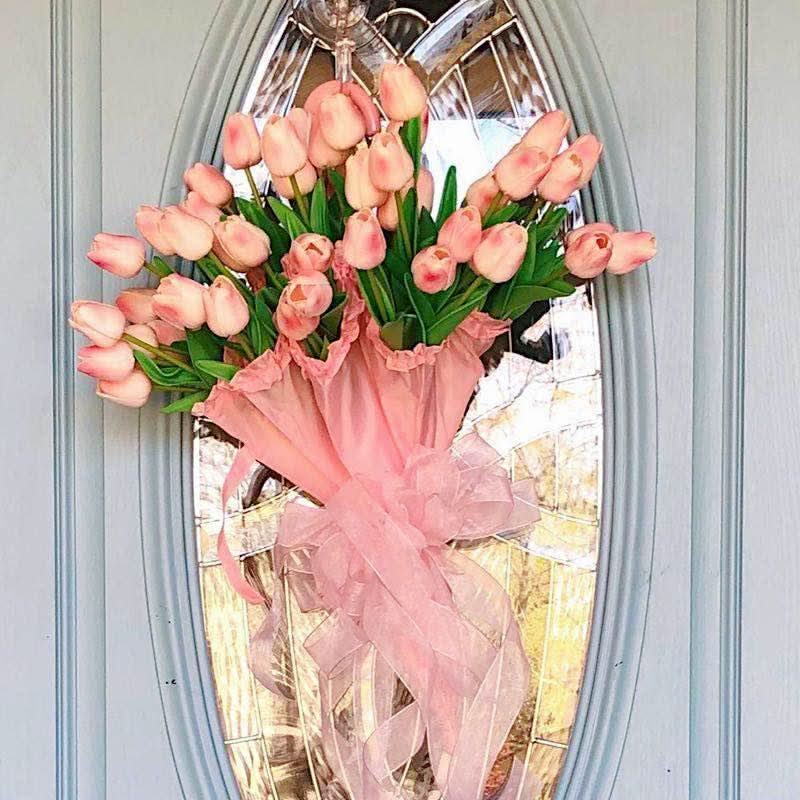 TULIPLUME – Composition florale artificielle pour une décoration de table élégante
