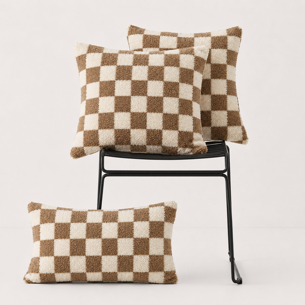 TEDDAVELIX – Plush Teddy Pillow Covers for Cozy Sofa Comfort