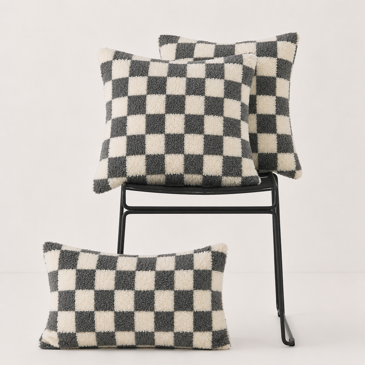 TEDDAVELIX – Plush Teddy Pillow Covers for Cozy Sofa Comfort