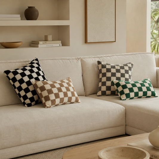 TEDDAVELIX – Plush Teddy Pillow Covers for Cozy Sofa Comfort
