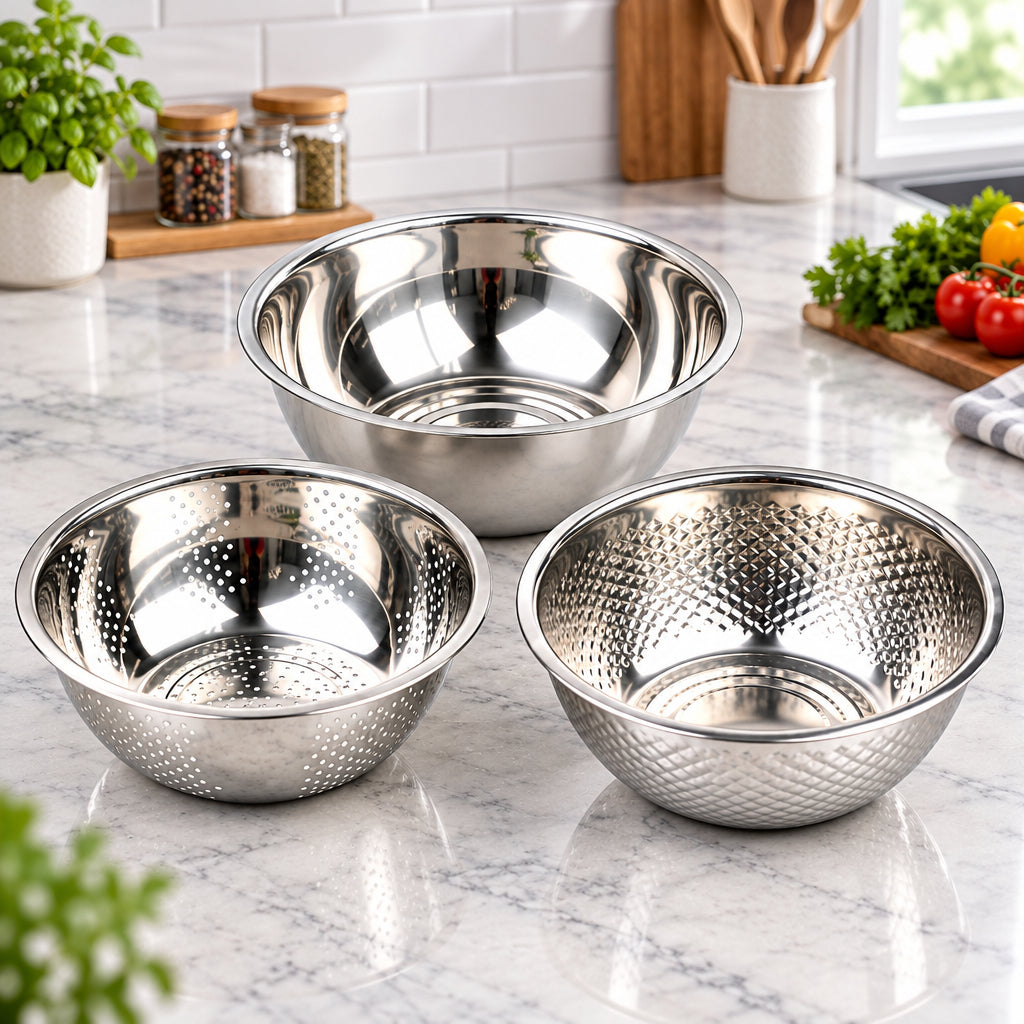BOWLCRAFT – Set de 3 bols mélangeurs pour une préparation pratique en cuisine