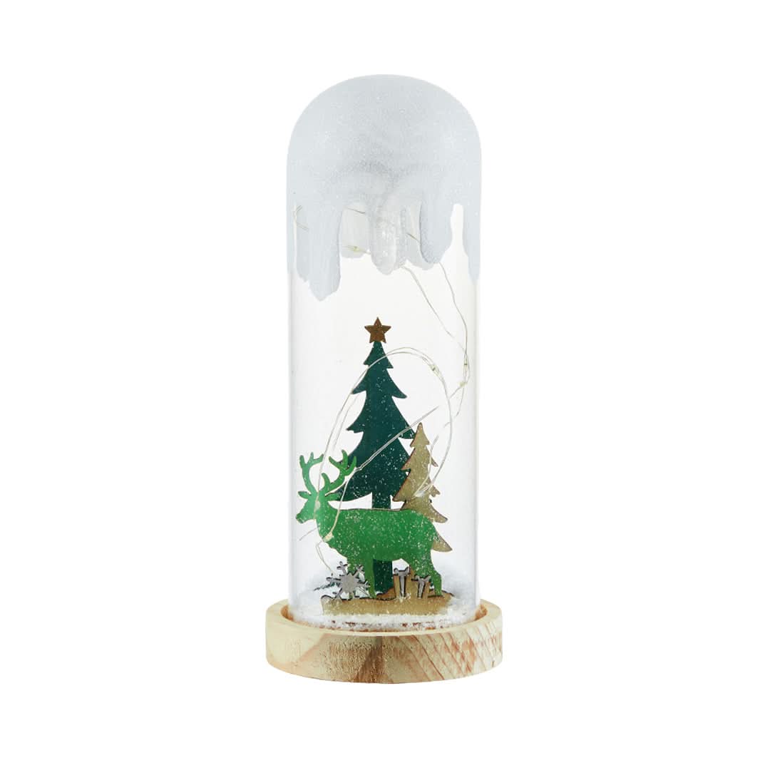 SNOWGLOW – Lampada da tavolo con scena natalizia innevata per un'atmosfera festosa