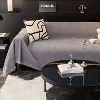 CHEVRALORA – Elegant Sofa Cover with Decorative Fringe Detailing