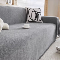 CHEVRALORA – Elegant Sofa Cover with Decorative Fringe Detailing