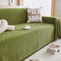 CHEVRALORA – Elegant Sofa Cover with Decorative Fringe Detailing