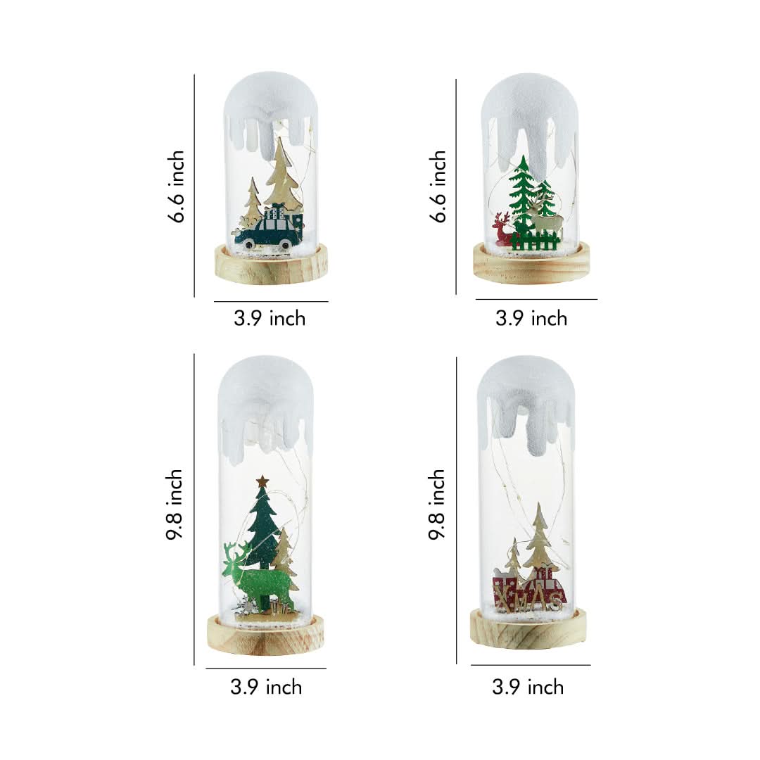 SNOWGLOW – Lampada da tavolo con scena natalizia innevata per un'atmosfera festosa