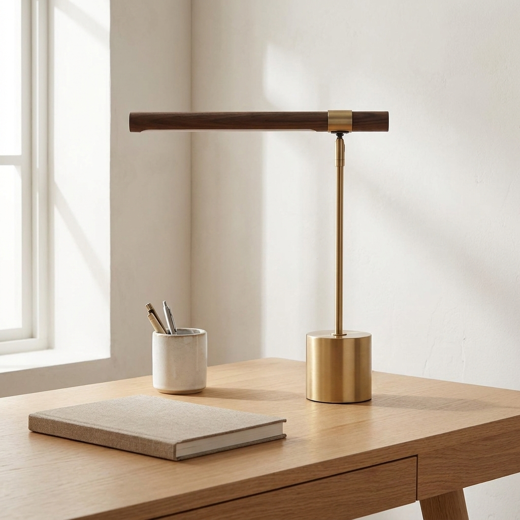 NUTAVENIX – Walnut-Finish Table Light for Warm Ambient Glow